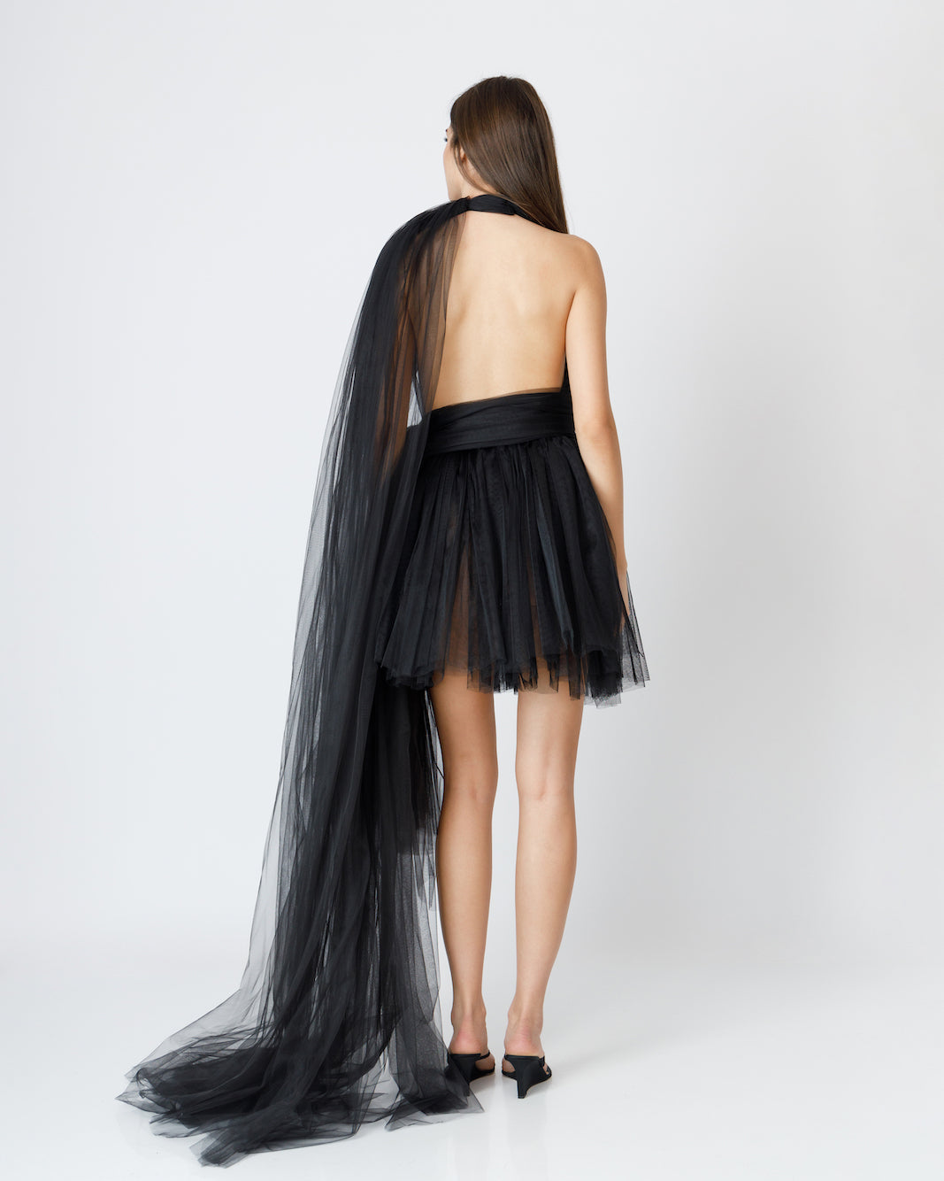 Body Cu Eșarfă Supradimensionată Din Tulle