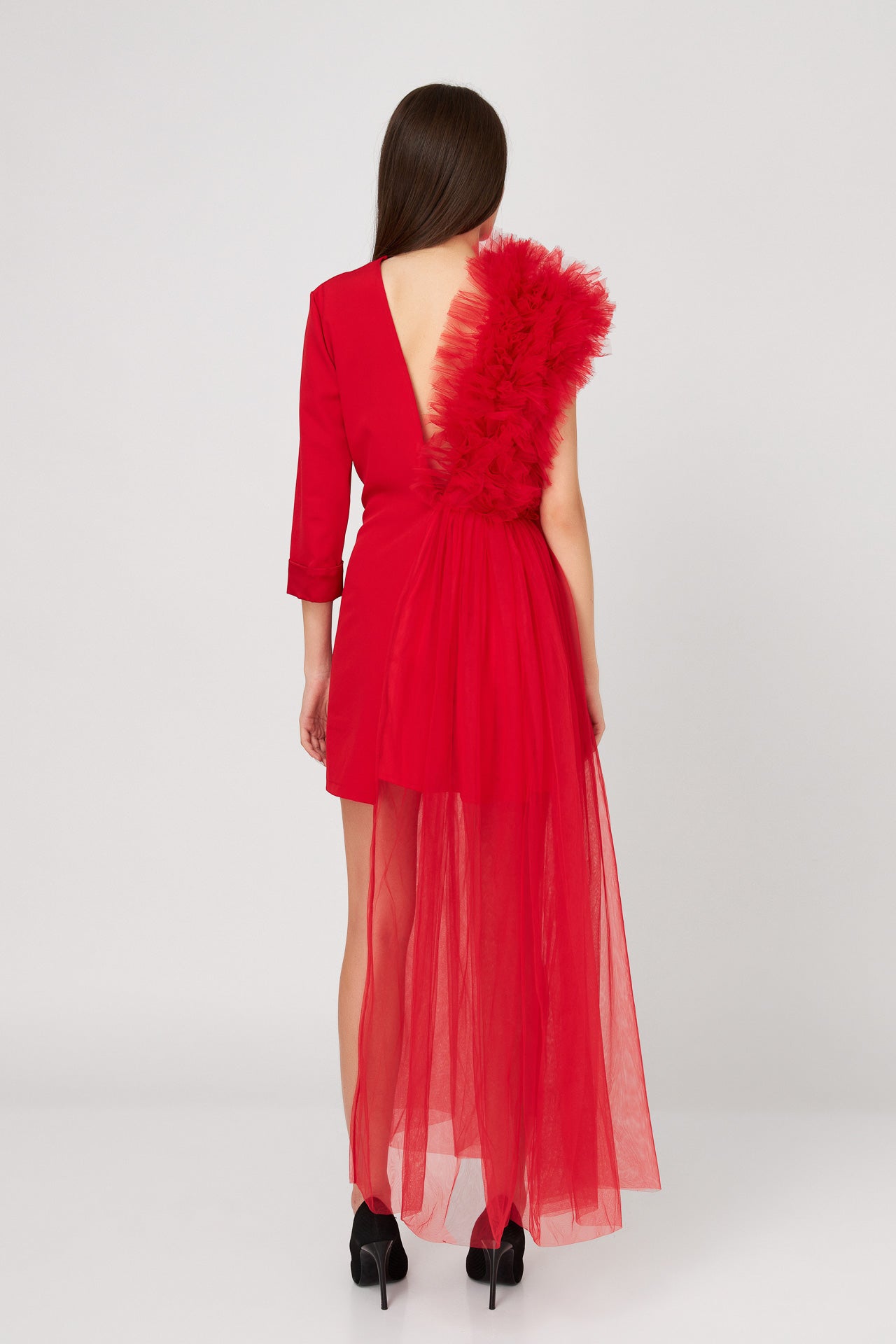 Rochie Sacou Rosu Deconstruit