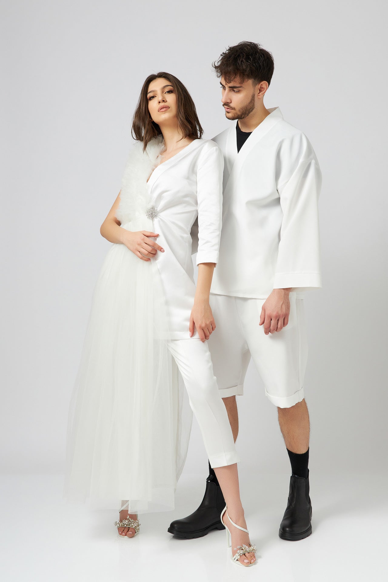 Rochie Sacou Deconstruit Alb