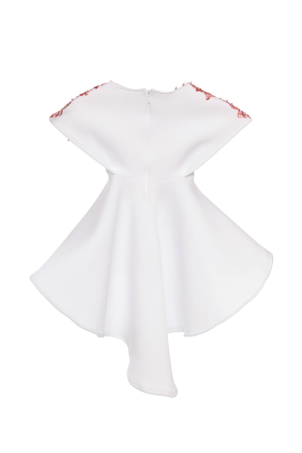 Rochie copii brodata manual cu broderie roz