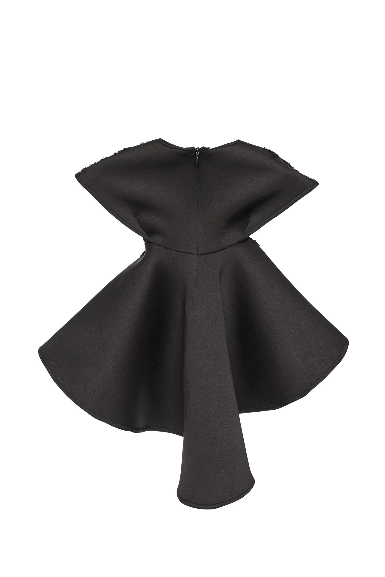 Rochie copii brodata manual cu broderie neagra