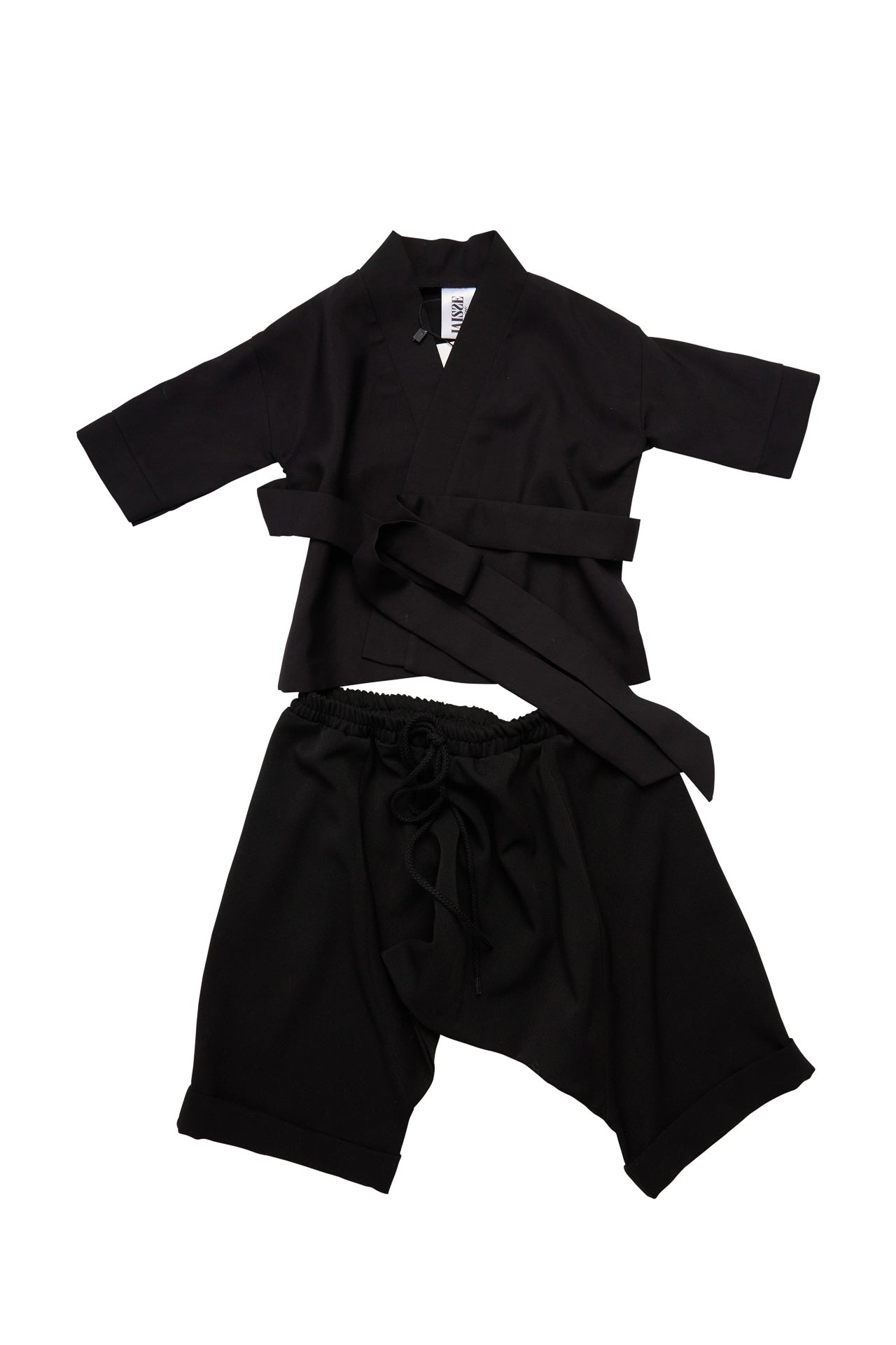 Pantaloni copii lejer negru din stofa