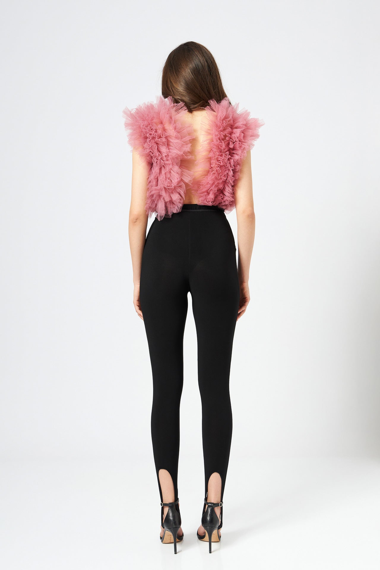 Body Rose Cu Volane Din Tulle Stratificat