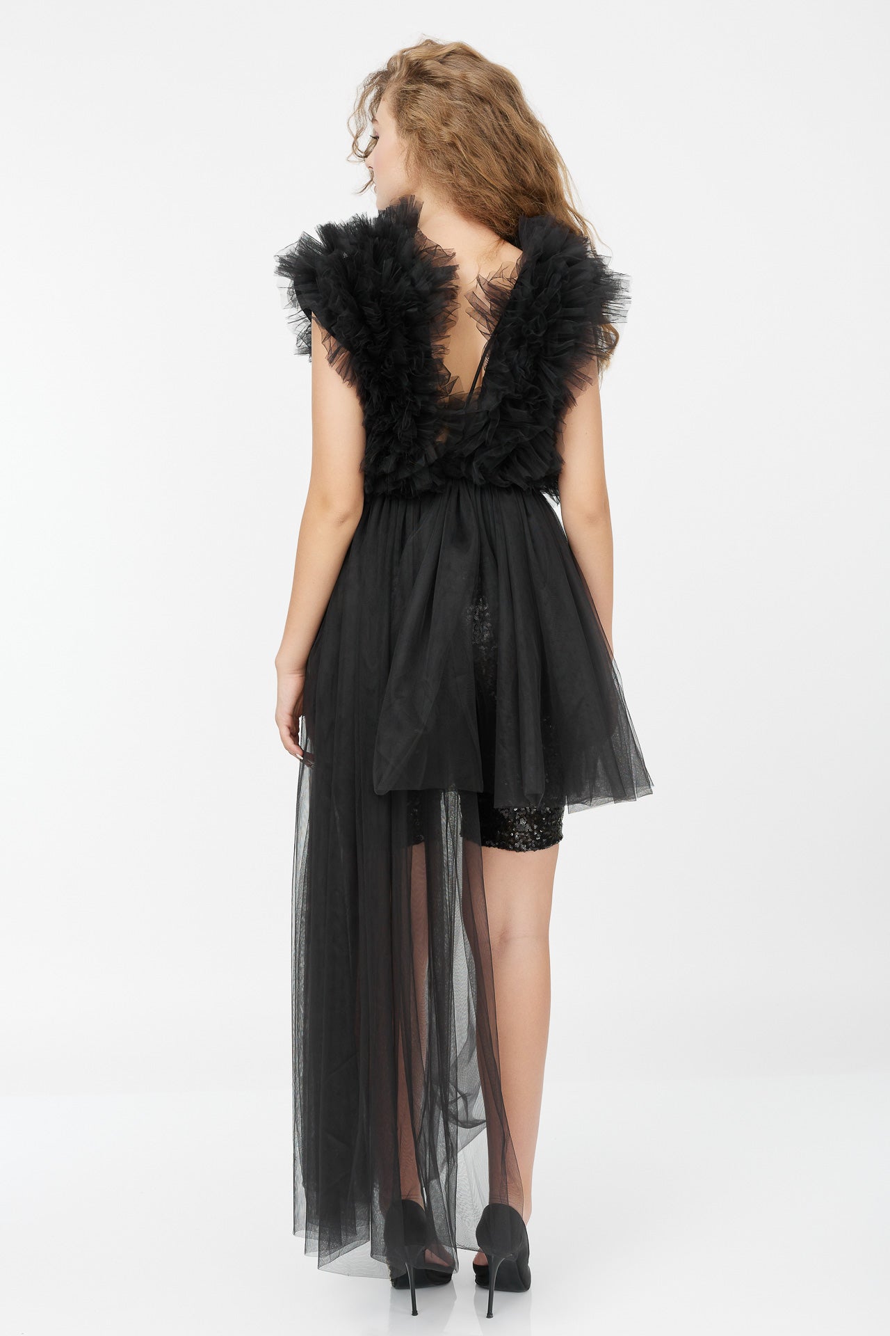 Rochie Asimetrica Transparenta Din Tulle