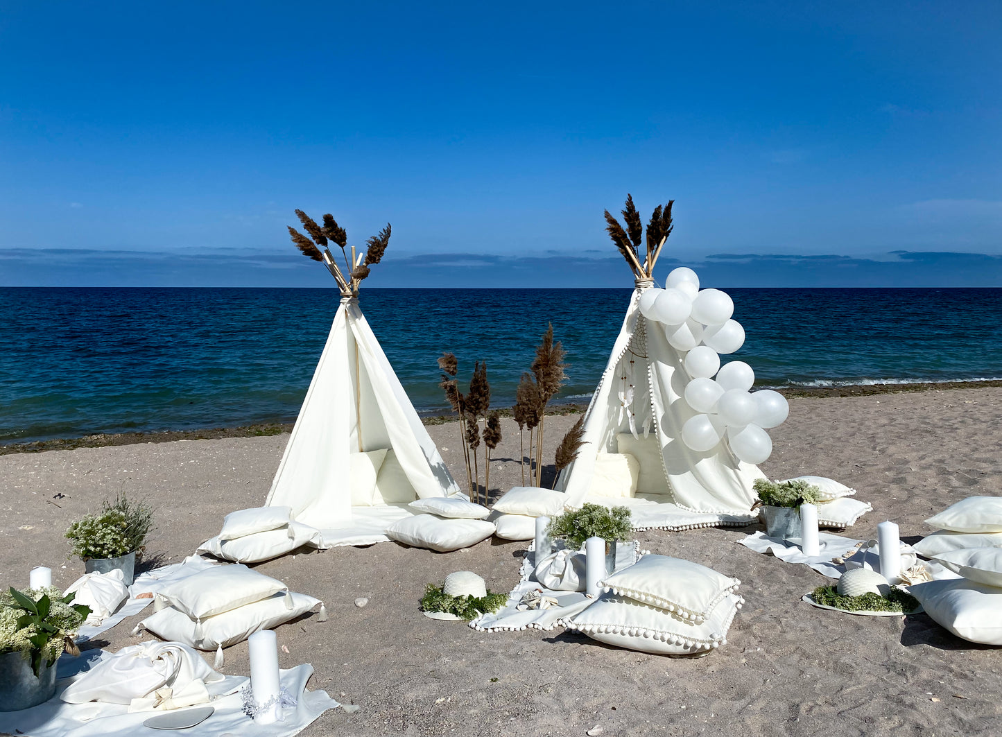 Cort din voal în stil indian Teepee Jaisse Ivory XXL