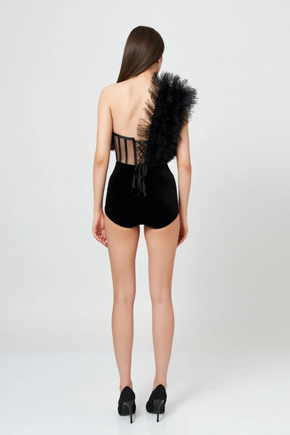 Pantalon scurt din catifea