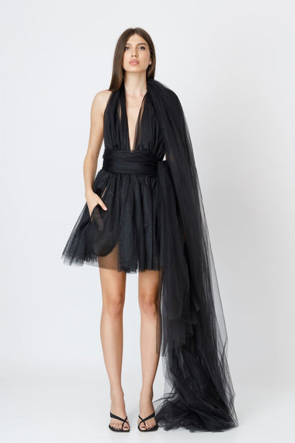 Body Cu Eșarfă Supradimensionată Din Tulle