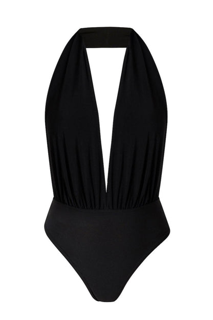 Bodysuit din Elastan cu Cupe Halterneck