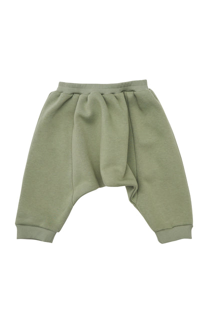 Pantalon copii din bumbac verde menta