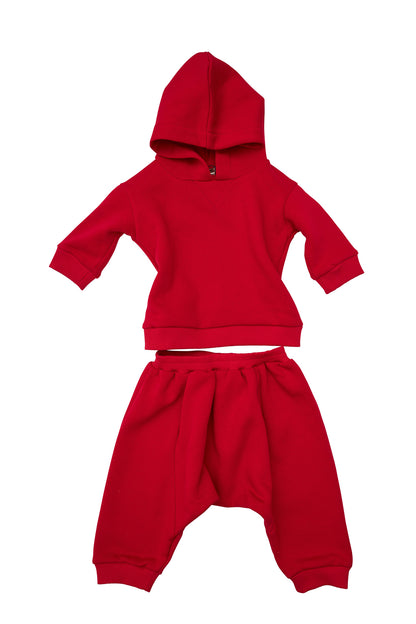 Pantalon copii din bumbac roșu