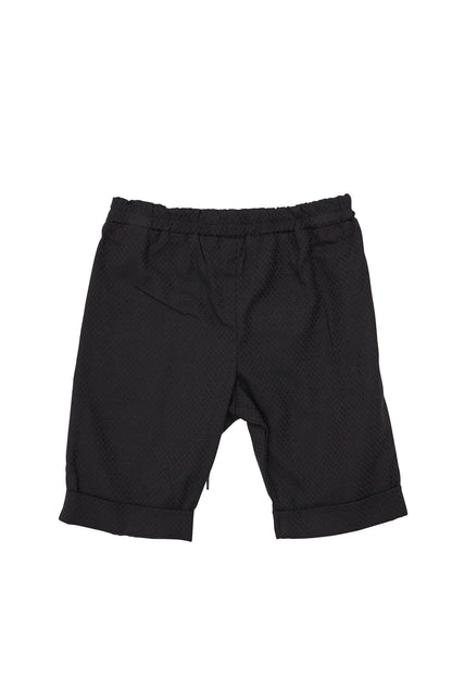 Pantalon copii drept din bumbac negru texturat