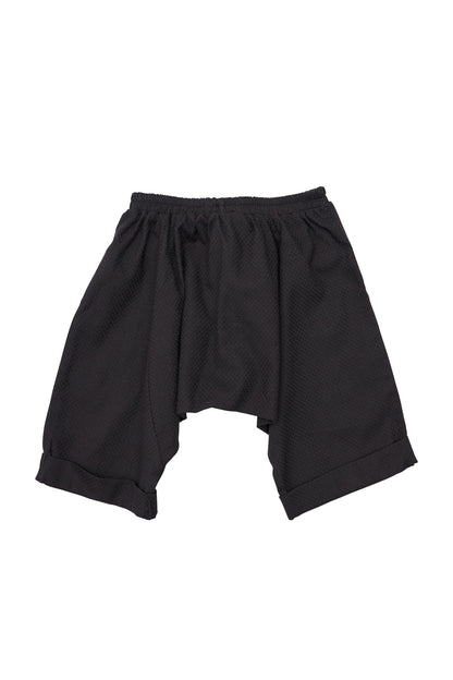 Pantalon copii lejer negru din bumbac texturat