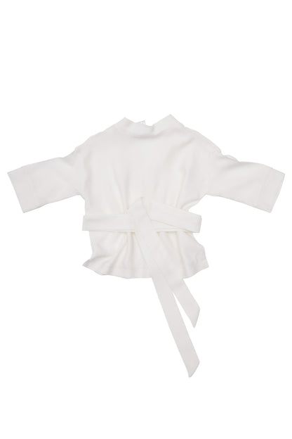 Kimono copii alb din matase