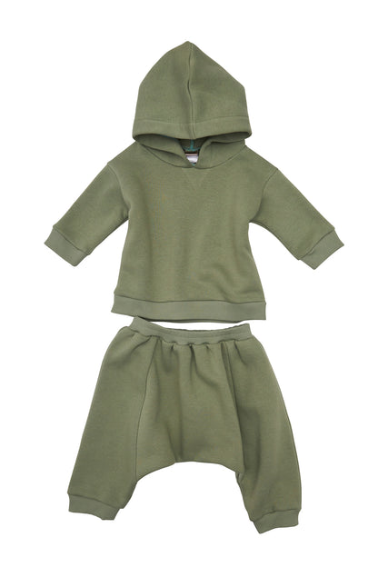 Pantalon copii din bumbac verde menta