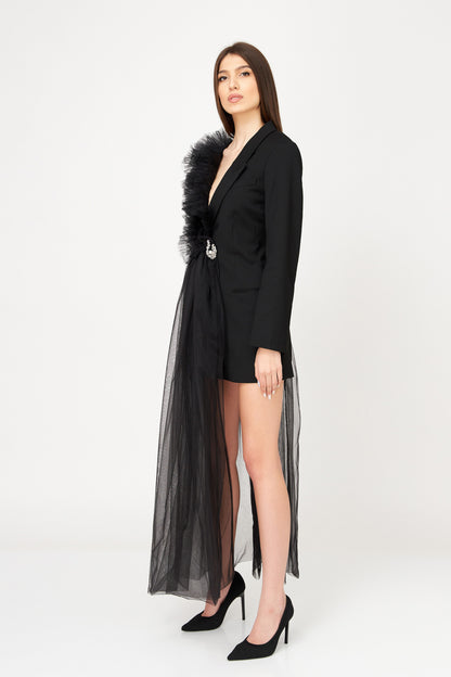 Sacou Cu Design Deconstruit Și Detalii De Tulle