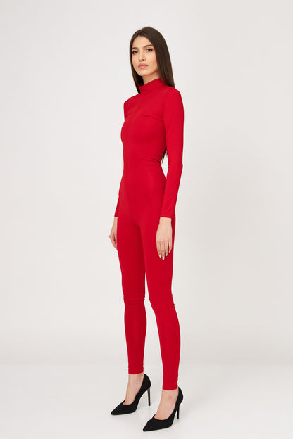 Salopetă mulată cu mâneci lungi