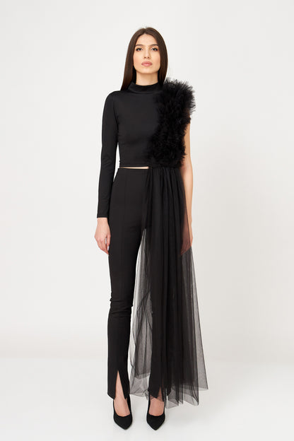 Top Mulat Cu Deconstrucție Din Tulle