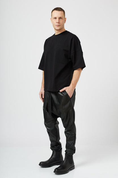 Pantalon Loose Unisex Din Piele Ecologică