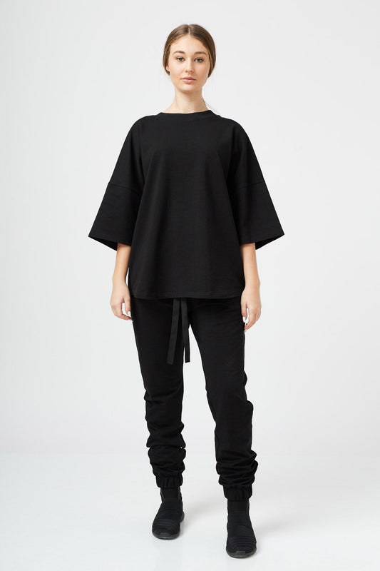 Pantalon negru din bumbac unisex