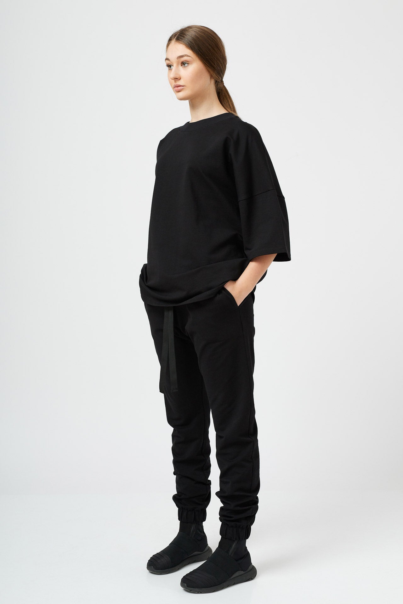 Pantalon negru din bumbac unisex