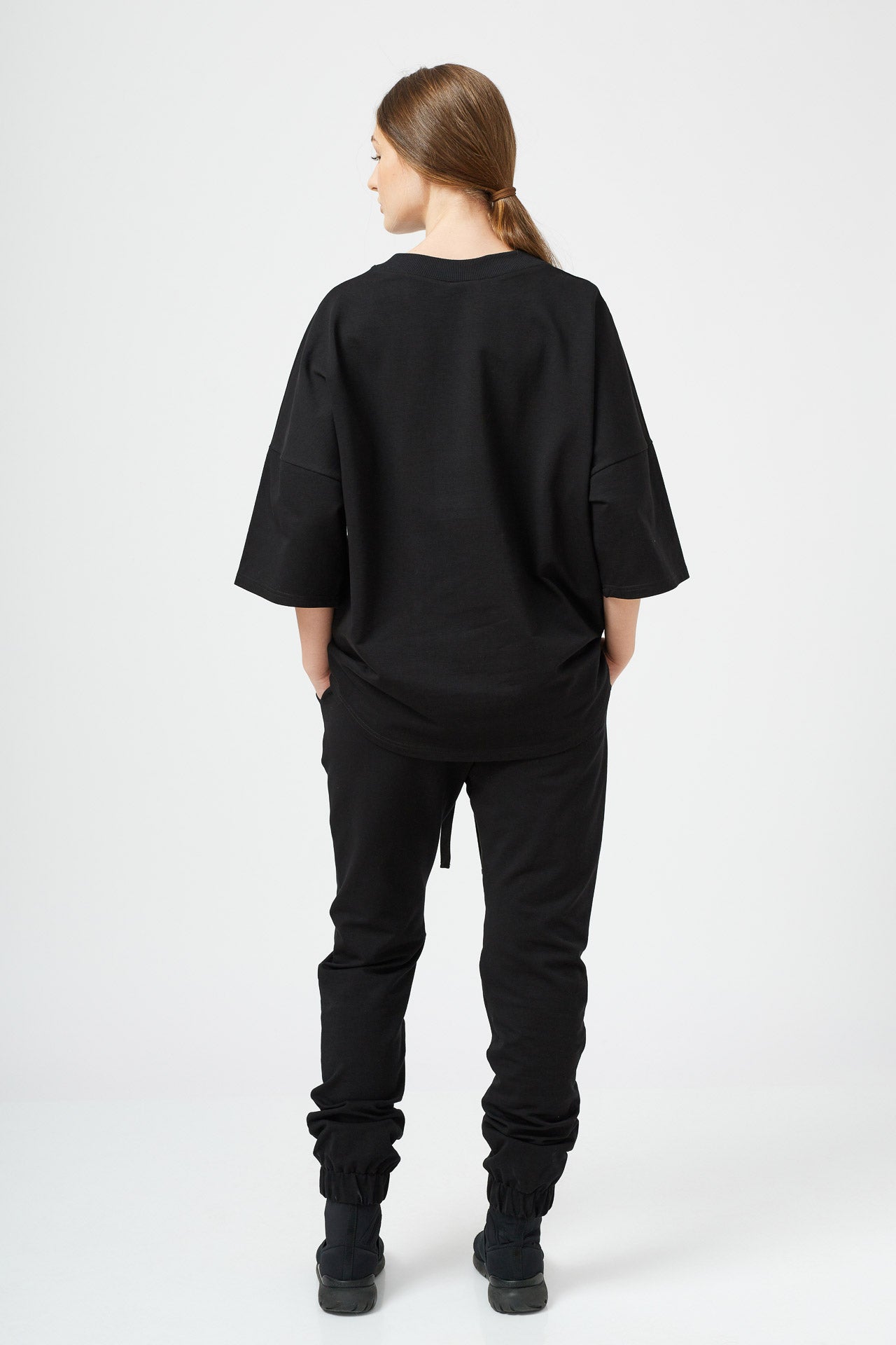 Pantalon negru din bumbac unisex