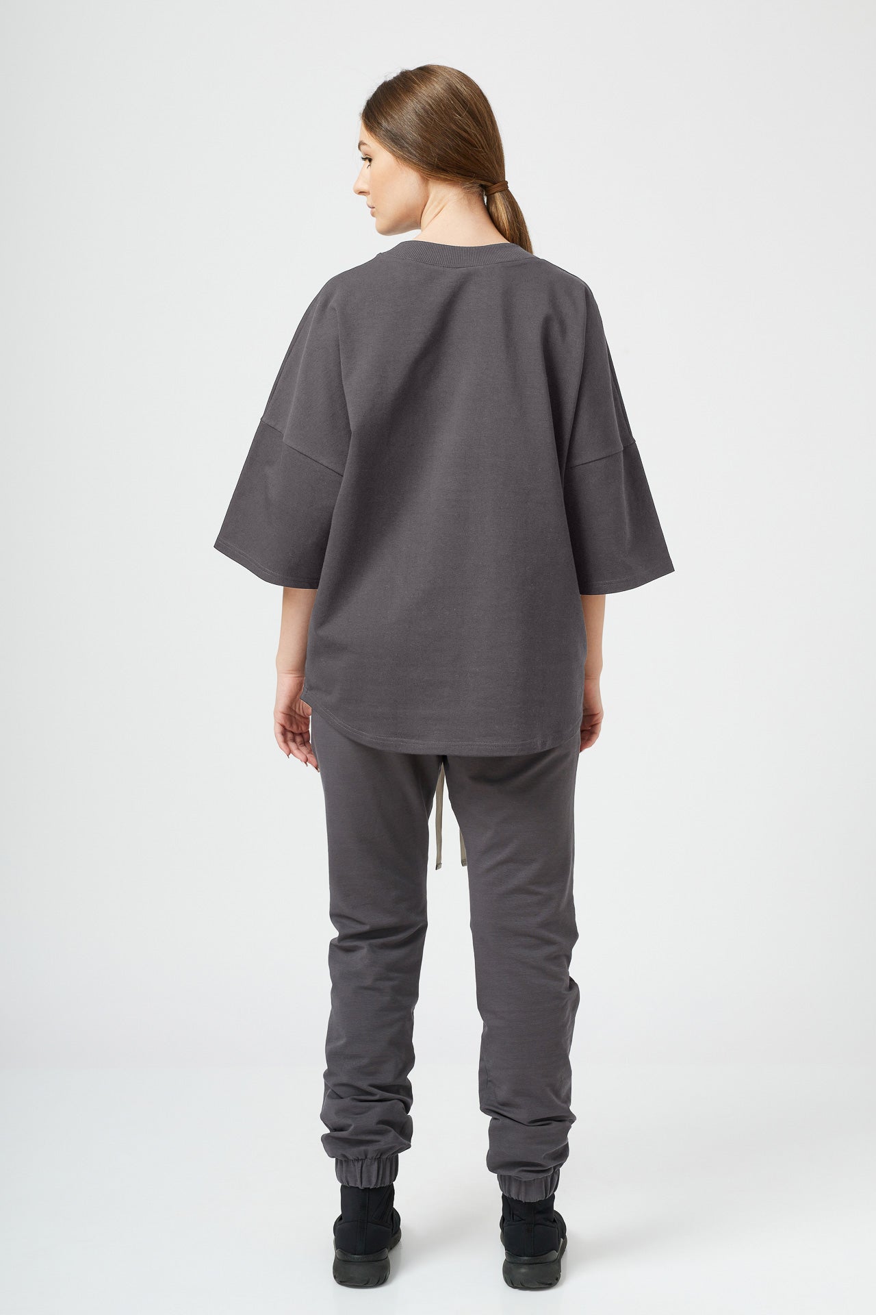 Tricou oversized unisex gri