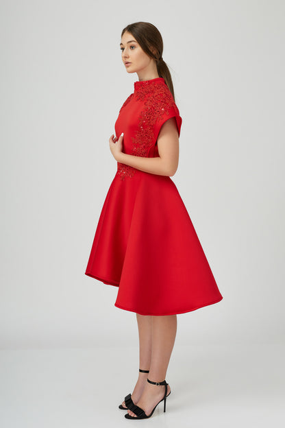 Rochie Rosie Din Neopren Brodata Manual