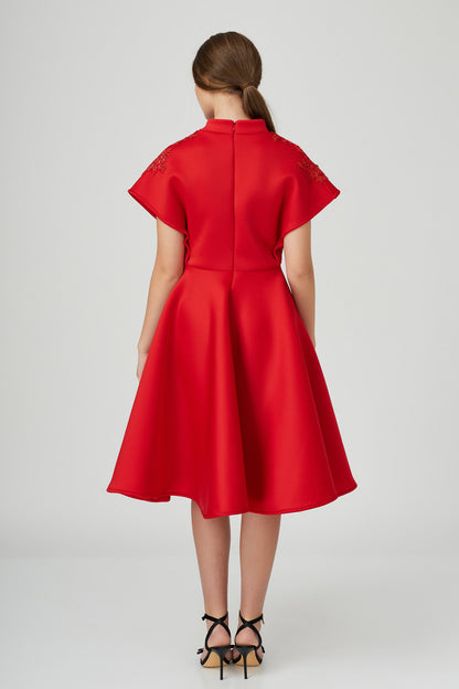 Rochie Rosie Din Neopren Brodata Manual