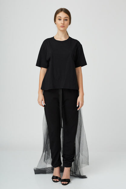 Tricou cu trena din tulle