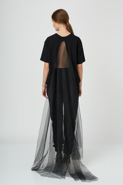 Tricou cu trena din tulle