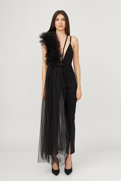 Body Deconstruit Cu Volane Din Tulle Stratificate