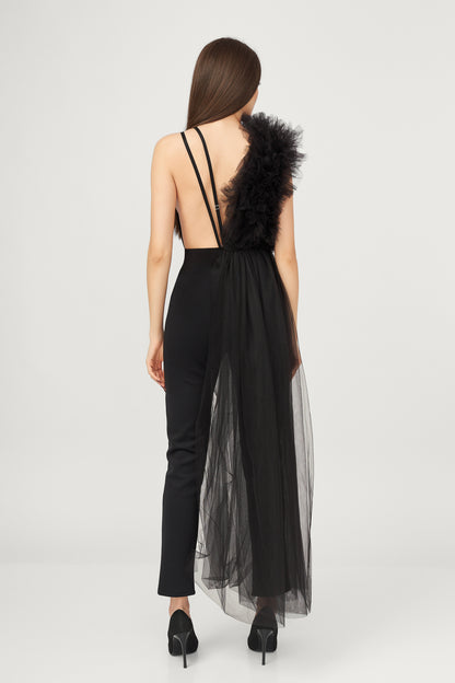 Body Deconstruit Cu Volane Din Tulle Stratificate