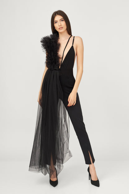 Body Deconstruit Cu Volane Din Tulle Stratificate