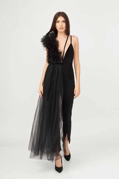 Body Deconstruit Cu Volane Din Tulle Stratificate