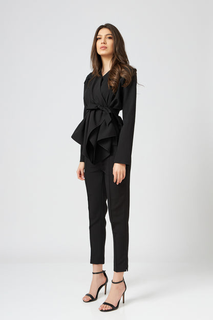 Pantalon Crop Cu Talie Elastica