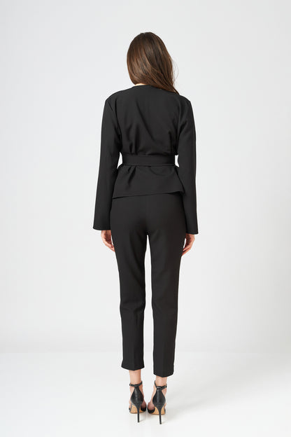 Pantalon Crop Cu Talie Elastica