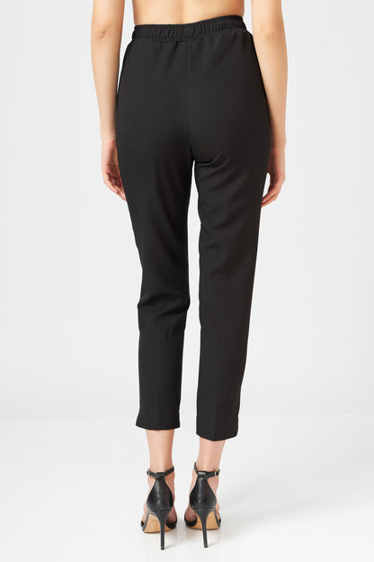 Pantalon Crop Cu Talie Elastica