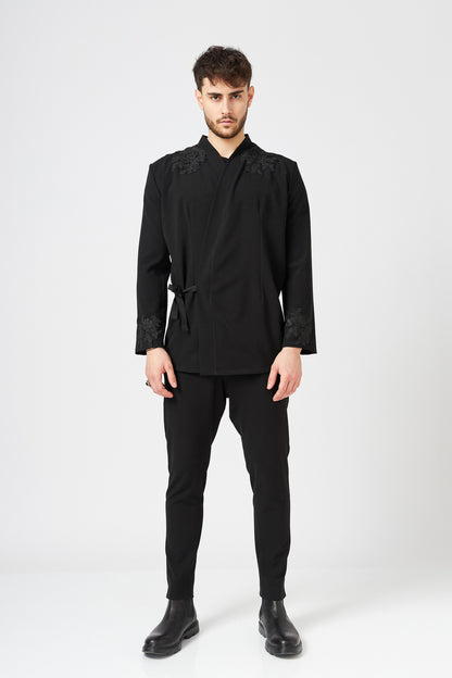 Sacou Kimono Barbatesc Slim Fit Brodat Manual