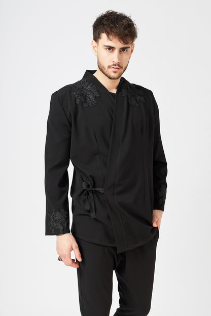 Sacou Kimono Barbatesc Slim Fit Brodat Manual