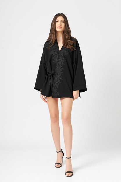 Kimono unisex din stofa brodat manual