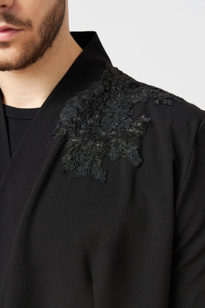 Sacou Kimono Barbatesc Slim Fit Brodat Manual