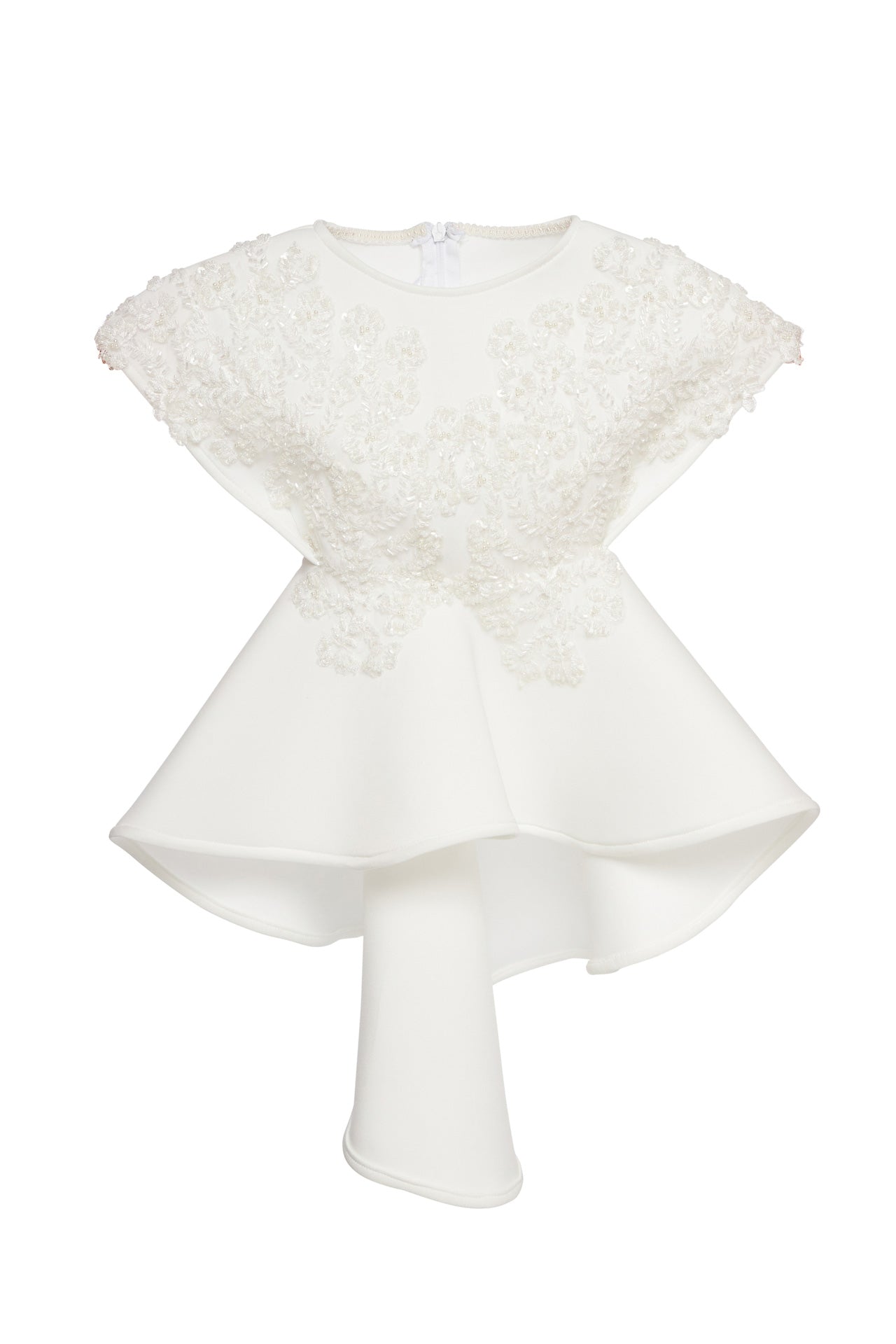 Rochie copii alba brodata manual cu broderie alba