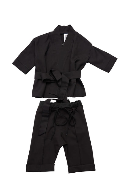 Kimono copii negru din stofa