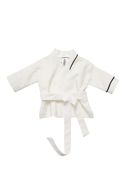 Kimono copii alb cu accent negru