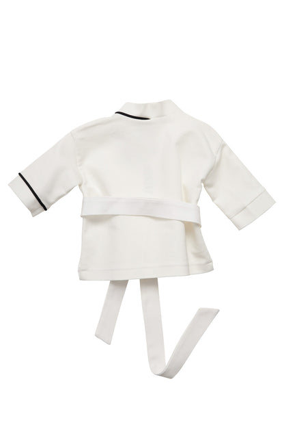 Kimono copii alb cu accent negru