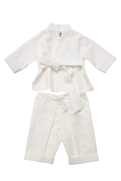 Kimono copii alb din stofa