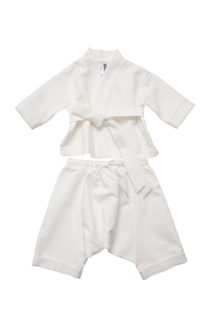 Kimono copii alb din stofa