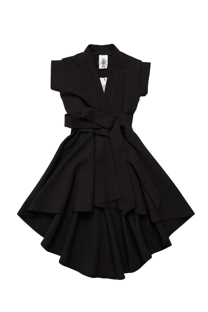 Rochie copii neagra tip kimono din stofa