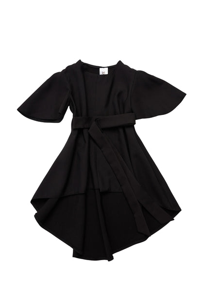 Rochie copii neagra tip kaftan din stofa