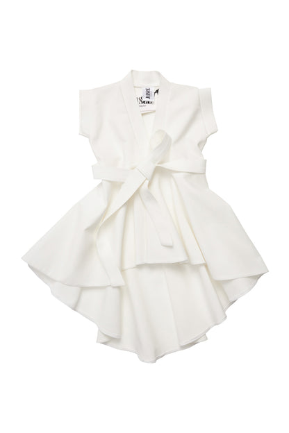 Rochie copii kimono alba din stofa